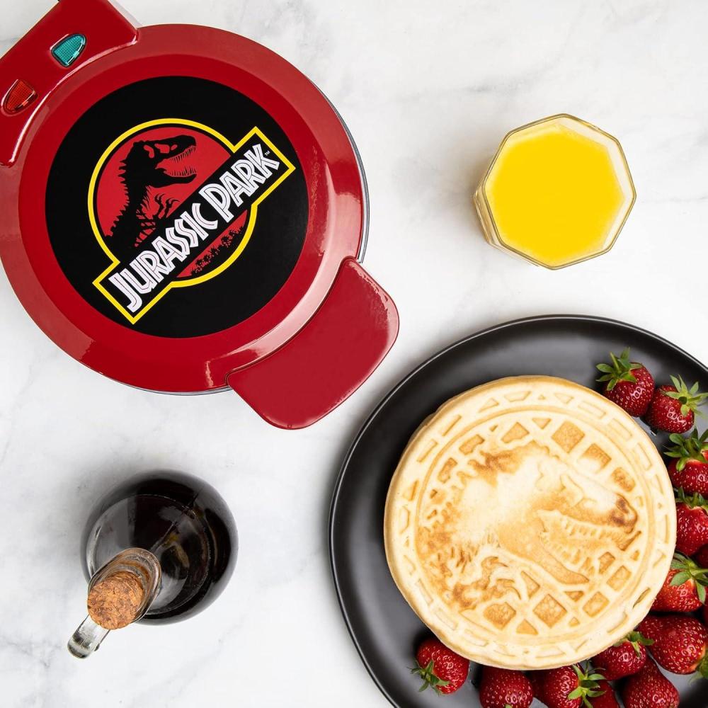 imageUncanny Brands Bluey Waffle Maker NonStick Round Waffle Iron Easy to Use and CleanJurassic Park