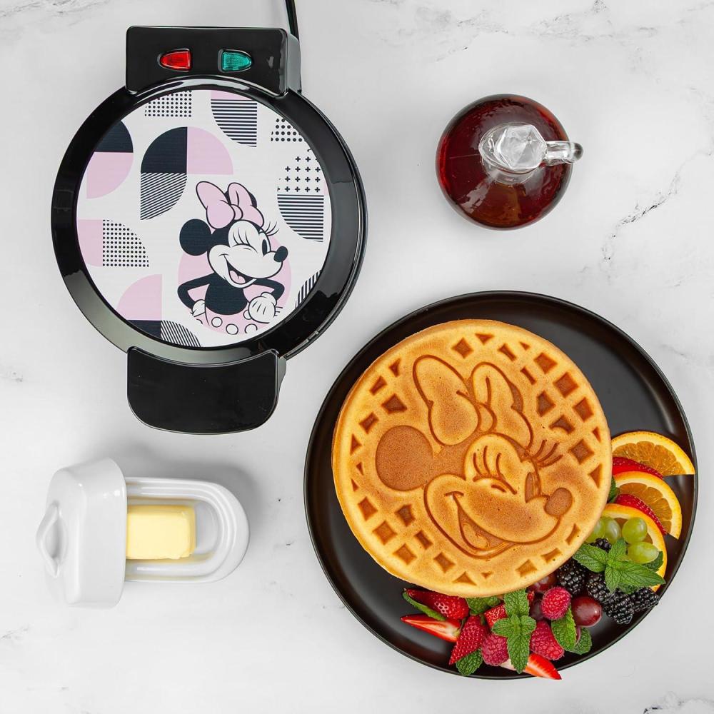 imageUncanny Brands Bluey Waffle Maker NonStick Round Waffle Iron Easy to Use and CleanMinnie Mouse