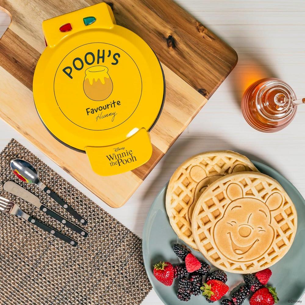 imageUncanny Brands Bluey Waffle Maker NonStick Round Waffle Iron Easy to Use and CleanWinnie the Pooh