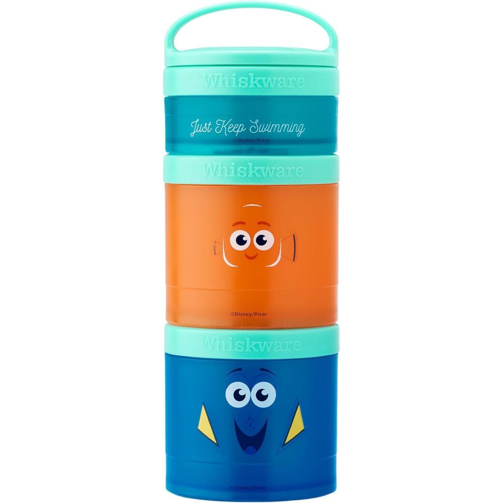 imageWhiskware Bluey Stackable Snack Containers for Babies Toddlers and Kids 3 Stackable Snack Cups for School and Travel Cupholder Friendly Bluey and Bingo Lets Do ThisFinding Nemo