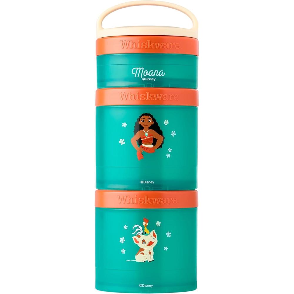 imageWhiskware Bluey Stackable Snack Containers for Babies Toddlers and Kids 3 Stackable Snack Cups for School and Travel Cupholder Friendly Bluey and Bingo Lets Do ThisMoana