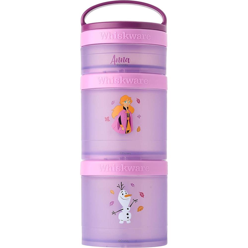 imageWhiskware Bluey Stackable Snack Containers for Babies Toddlers and Kids 3 Stackable Snack Cups for School and Travel Cupholder Friendly Bluey and Bingo Lets Do ThisAnna and Olaf