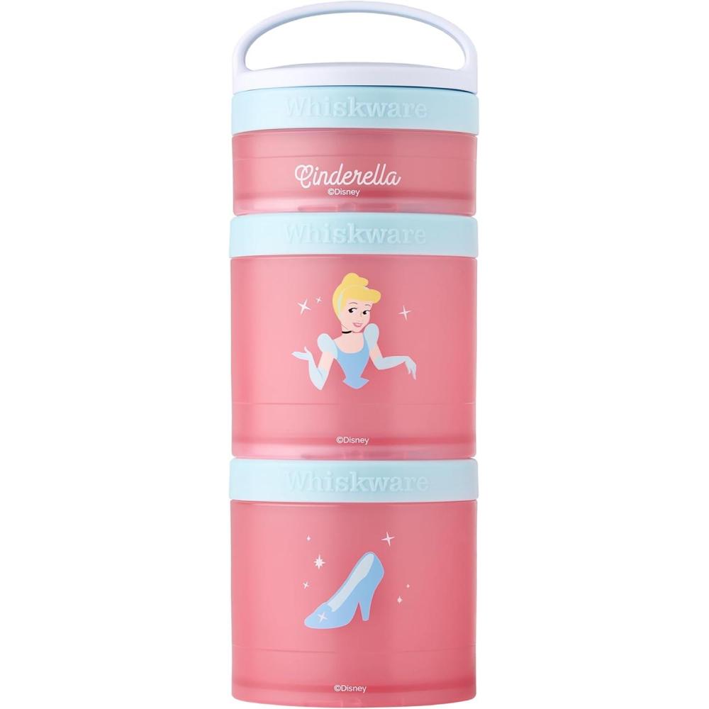 imageWhiskware Bluey Stackable Snack Containers for Babies Toddlers and Kids 3 Stackable Snack Cups for School and Travel Cupholder Friendly Bluey and Bingo Lets Do ThisCinderella