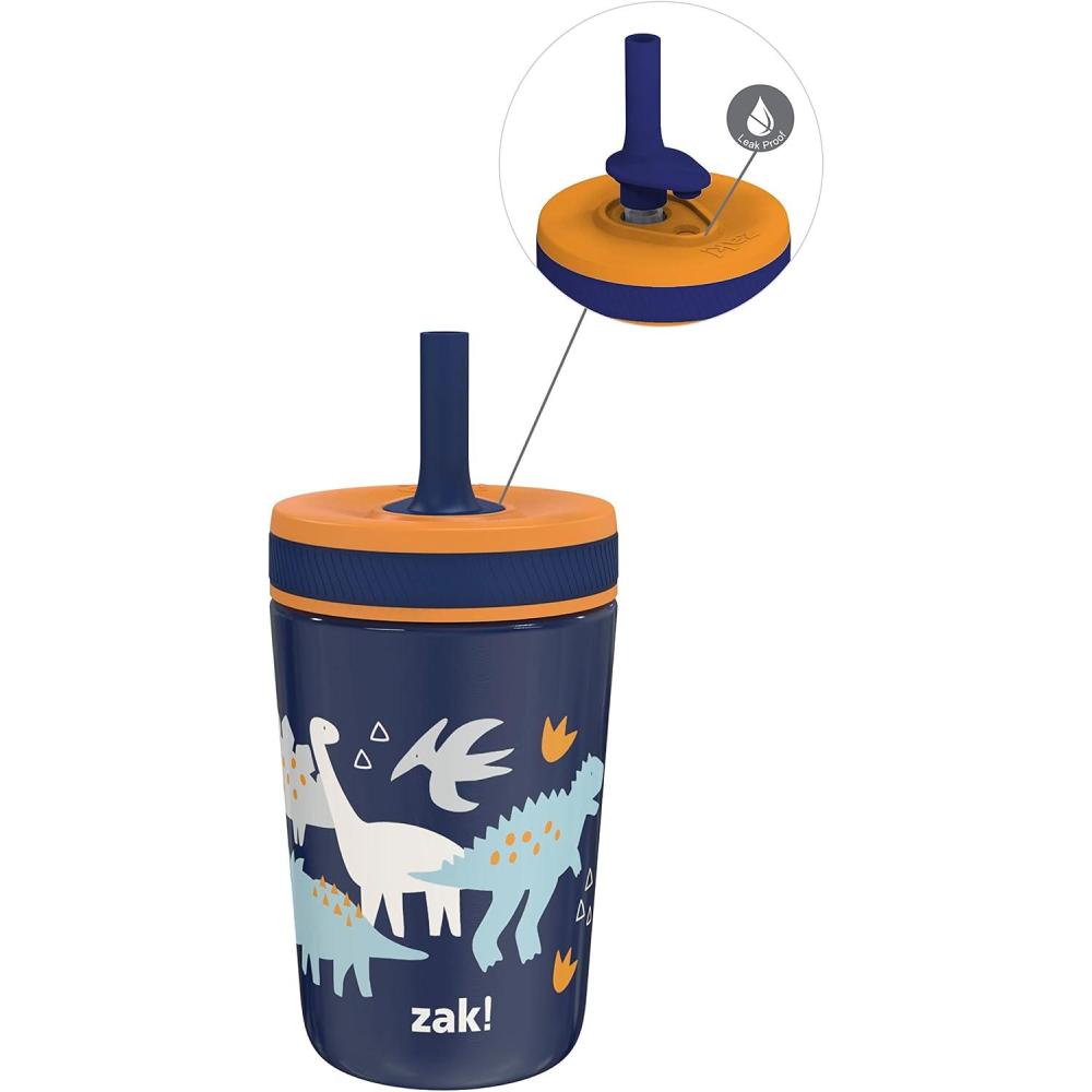 imageZak Designs Bluey Kelso Toddler Cups For Travel or At Home 12oz Vacuum Insulated Stainless Steel Sippy Cup With LeakProof Design is Perfect For Kids Bluey Bingo Grandad MortDinosaur
