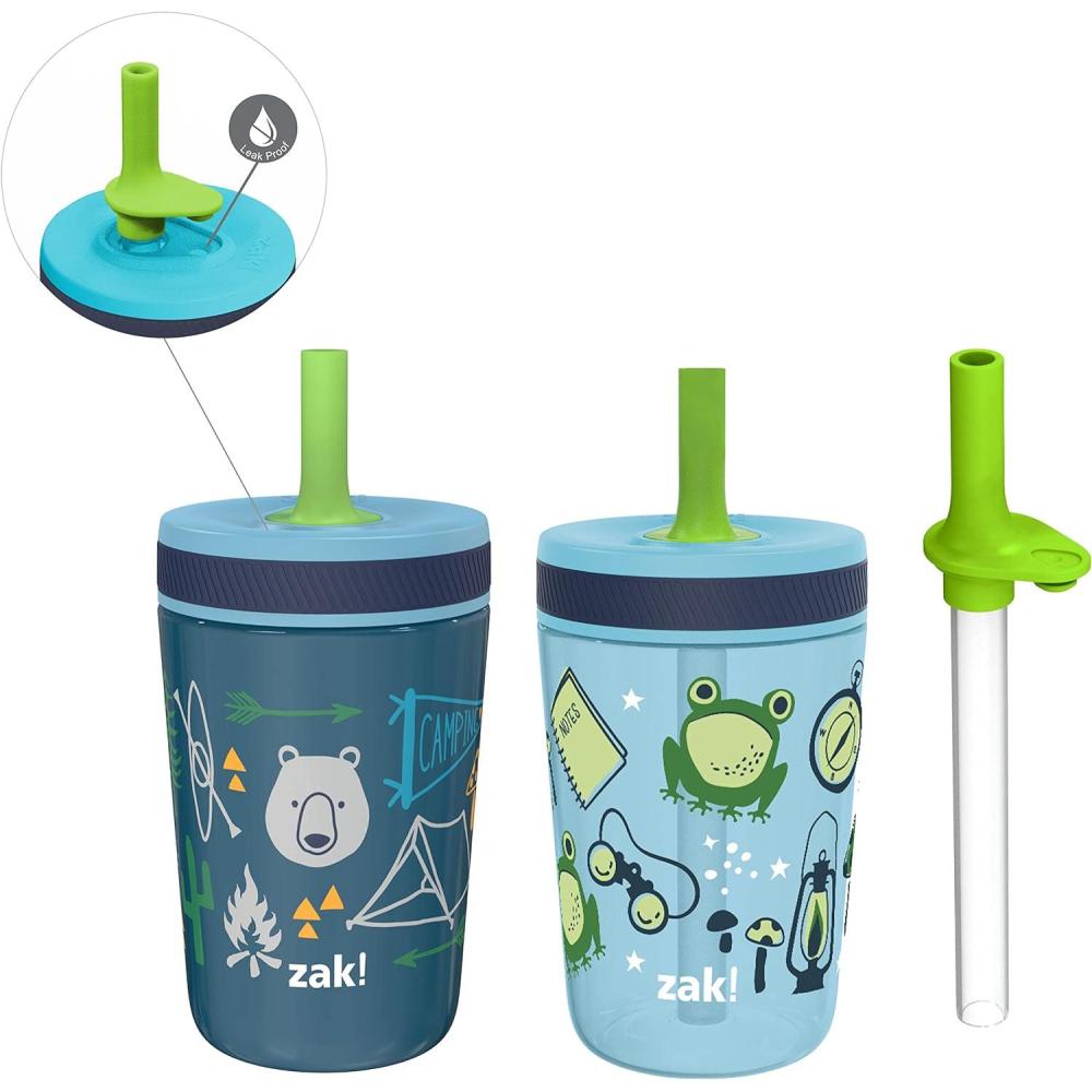 imageZak Designs Bluey Kelso Tumbler Set LeakProof ScrewOn Lid with Straw Bundle for Kids Includes Plastic and Stainless Steel Cups with Bonus Sipper 3pc SetCampout and Camping