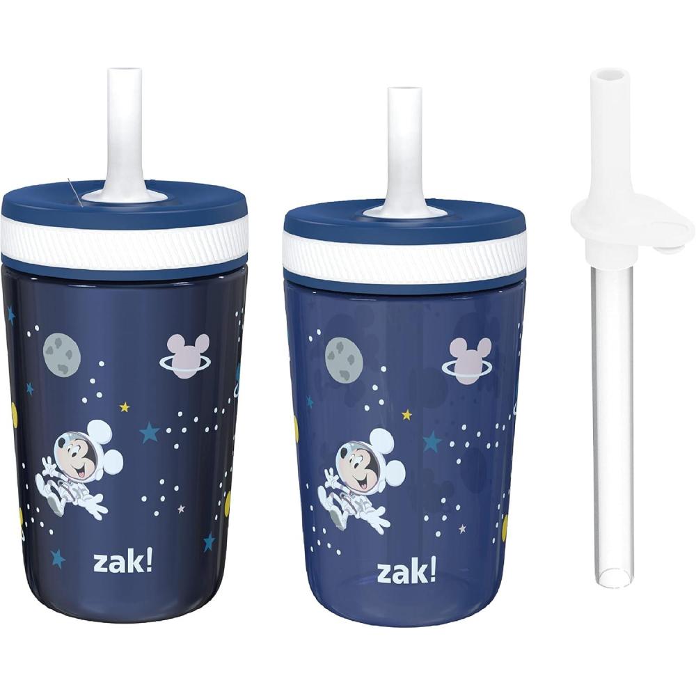 imageZak Designs Bluey Kelso Tumbler Set LeakProof ScrewOn Lid with Straw Bundle for Kids Includes Plastic and Stainless Steel Cups with Bonus Sipper 3pc SetMickey Mouse