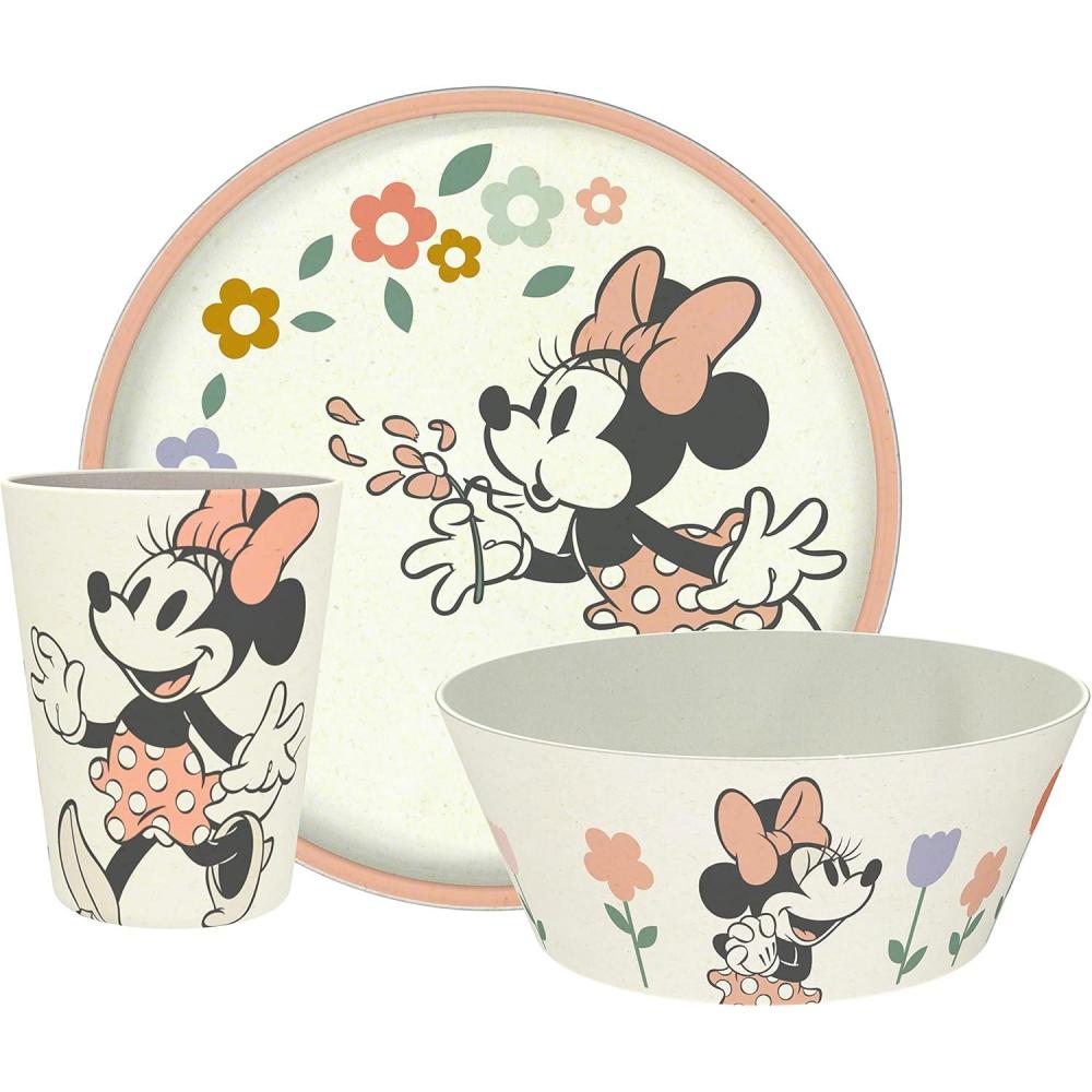 imageZak Designs Bluey Kids Dinnerware Set 3 Pieces Durable and Sustainable Melamine Bamboo Plate Bowl and Tumbler are Perfect For Dinner Time With Family Bluey Bingo Bandit ChilliMinnie Mouse