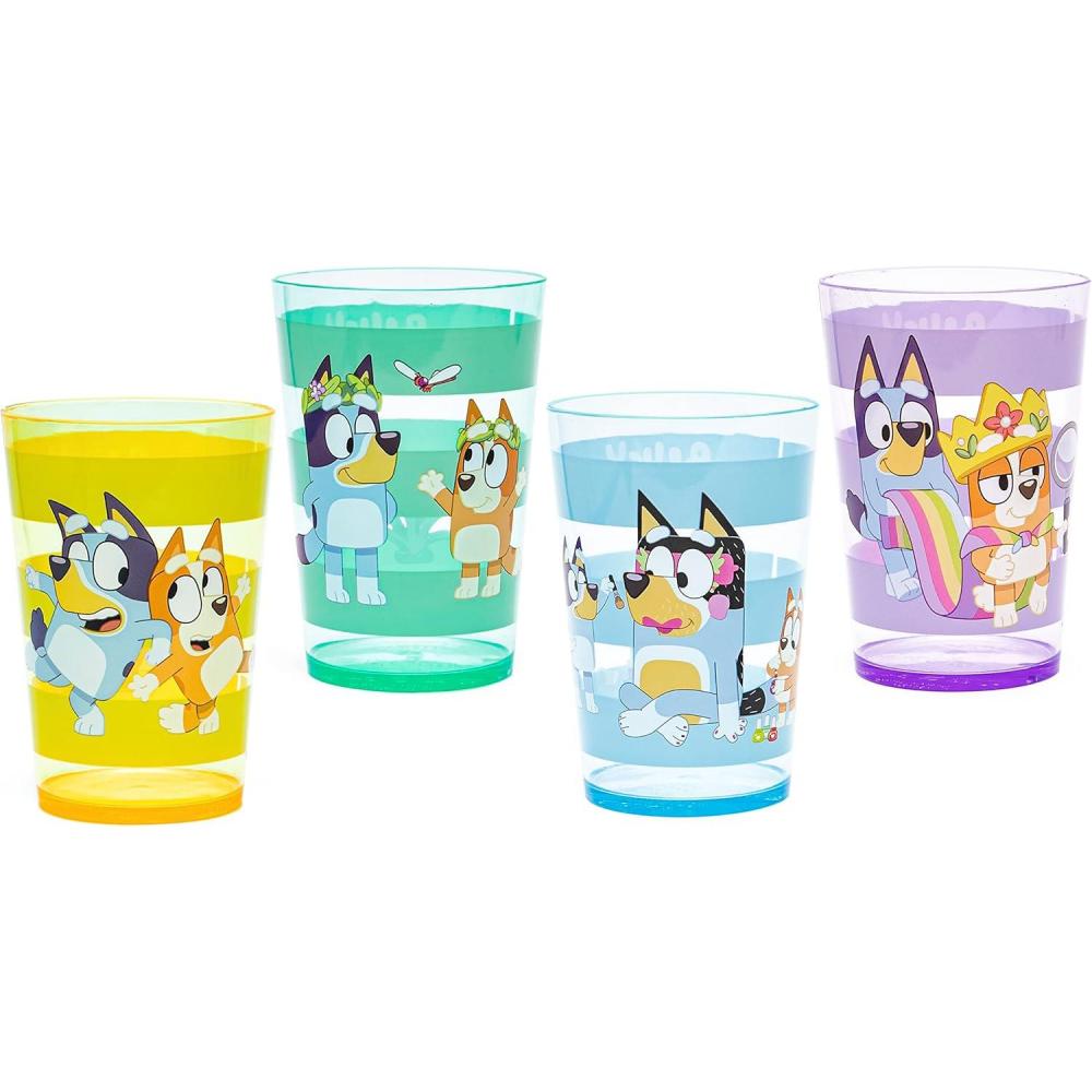 imageZak Designs Bluey Nesting Tumbler Set Includes Durable Plastic Cups with Variety Artwork Fun Drinkware is Perfect for Kids 145 oz 4Pack NonBPABluey
