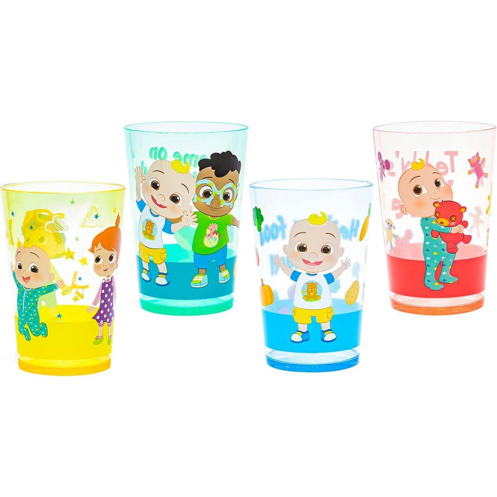 imageZak Designs Bluey Nesting Tumbler Set Includes Durable Plastic Cups with Variety Artwork Fun Drinkware is Perfect for Kids 145 oz 4Pack NonBPACoComelon