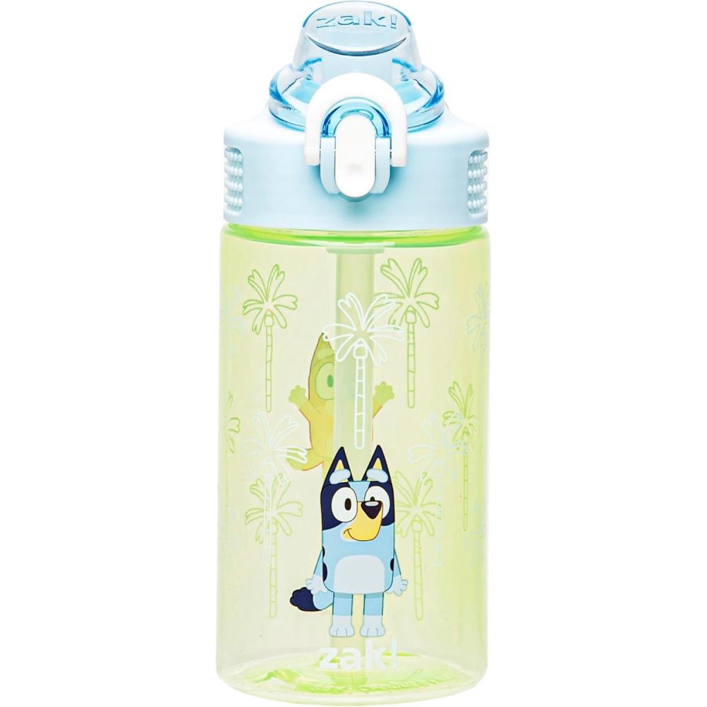 imageZak Designs Bluey Sage Kids Water Bottle For School or Travel 16oz Durable Plastic Water Bottle With Straw Handle and LeakProof PopUp Spout Cover Bluey ampamp BingoBluey Bluey Bingo