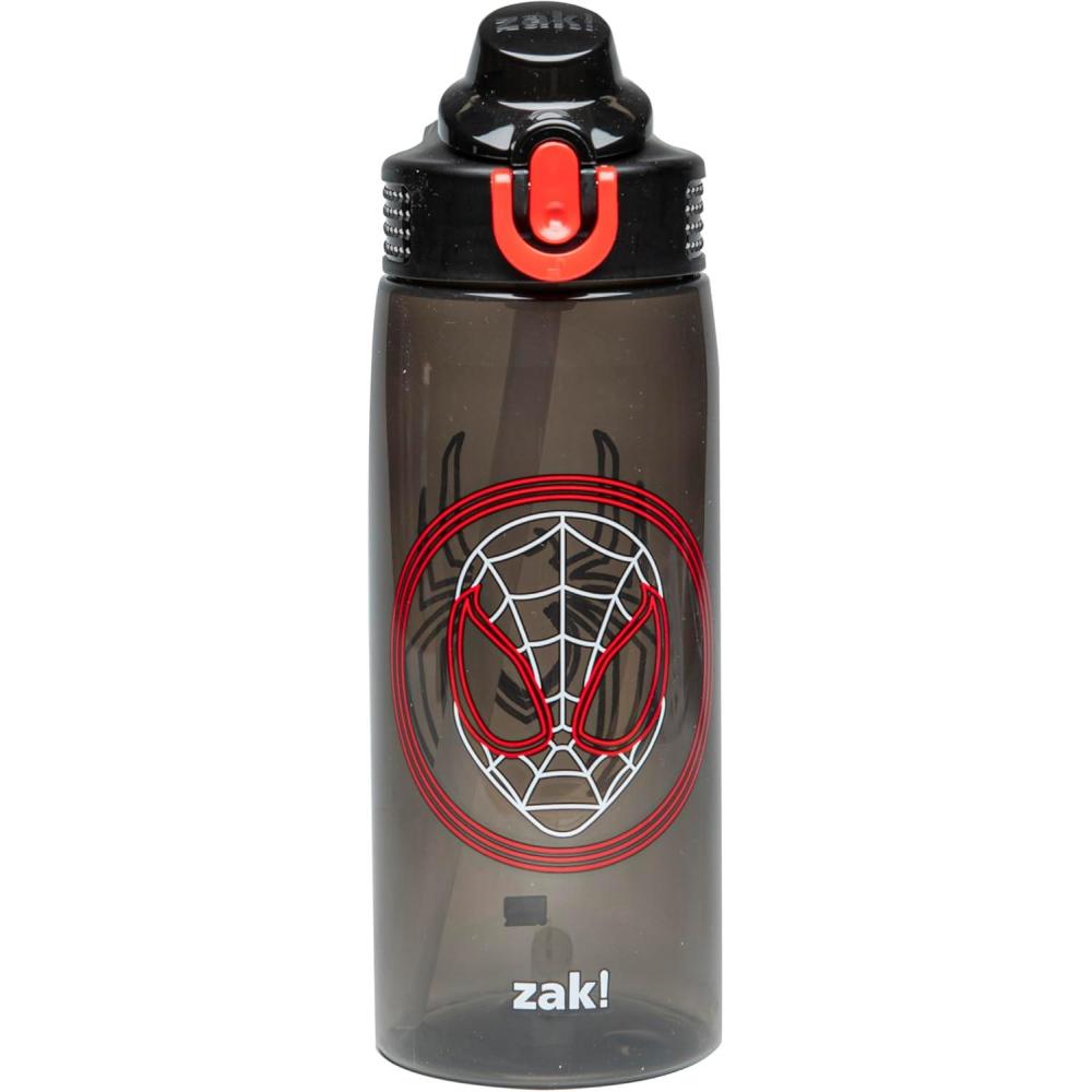 imageZak Designs Bluey Sage Kids Water Bottle For School or Travel 16oz Durable Plastic Water Bottle With Straw Handle and LeakProof PopUp Spout Cover Bluey ampamp BingoSpiderMan Miles Morales