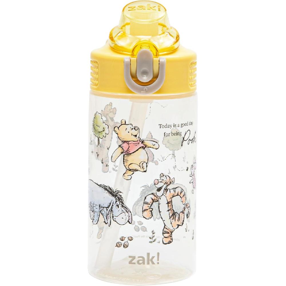 imageZak Designs Bluey Sage Kids Water Bottle For School or Travel 16oz Durable Plastic Water Bottle With Straw Handle and LeakProof PopUp Spout Cover Bluey ampamp BingoWinnie the Pooh Friends