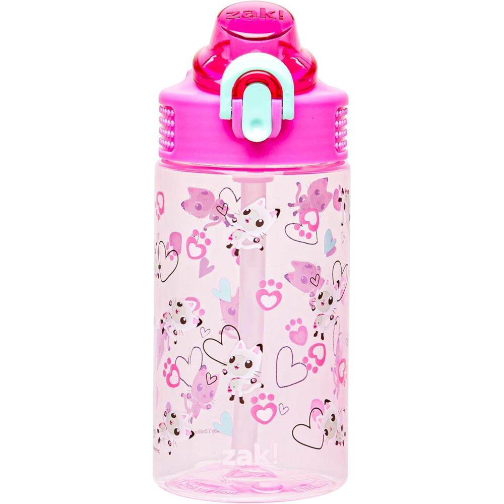 imageZak Designs Bluey Sage Kids Water Bottle For School or Travel 16oz Durable Plastic Water Bottle With Straw Handle and LeakProof PopUp Spout Cover Bluey ampamp BingoGabbys Dollhouse Pandy Paws
