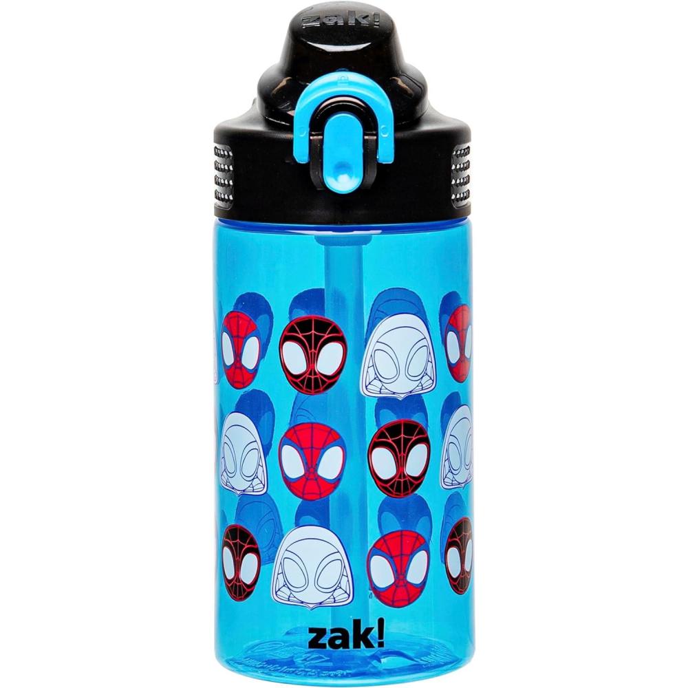 imageZak Designs Bluey Sage Kids Water Bottle For School or Travel 16oz Durable Plastic Water Bottle With Straw Handle and LeakProof PopUp Spout Cover Bluey ampamp BingoSpidey Spidey and His Amazing Friends