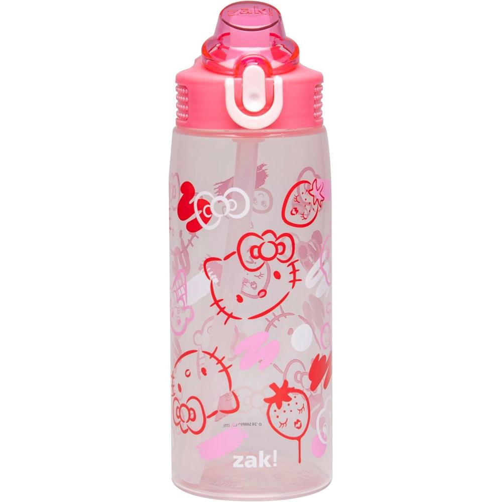 imageZak Designs Bluey Sage Kids Water Bottle For School or Travel 16oz Durable Plastic Water Bottle With Straw Handle and LeakProof PopUp Spout Cover Bluey ampamp BingoHello Kitty