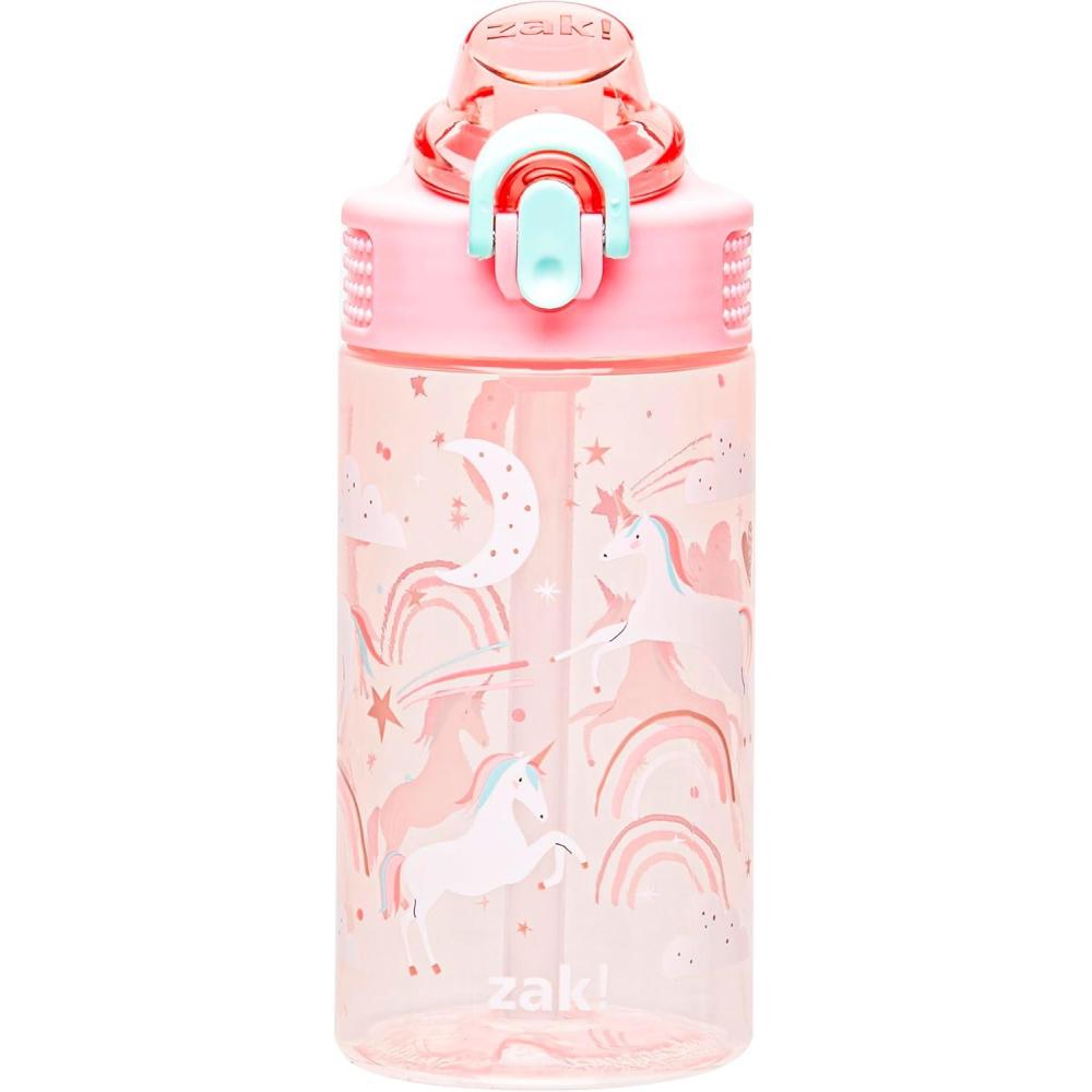 imageZak Designs Bluey Sage Kids Water Bottle For School or Travel 16oz Durable Plastic Water Bottle With Straw Handle and LeakProof PopUp Spout Cover Bluey ampamp BingoFanciful Unicorn