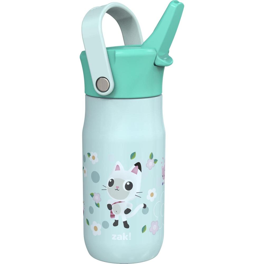 imageZak Designs Harmony Bluey Water Bottle for Travel or At Home 18oz Durable Plastic is LeakProof When Closed with Straw Lid and Carry Handle 2Pack Bluey and BingoGabbys Dollhouse