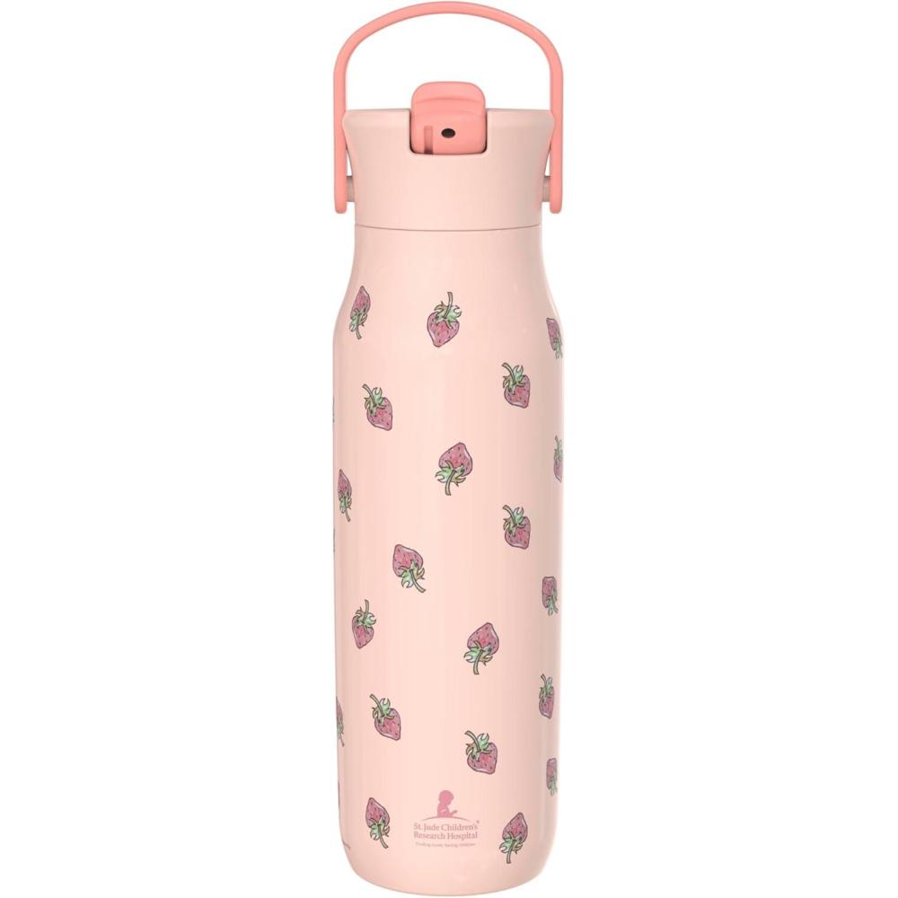 imageZak Designs Harmony Bluey Water Bottle for Travel or At Home 18oz Durable Plastic is LeakProof When Closed with Straw Lid and Carry Handle 2Pack Bluey and BingoSt Jude Strawberry