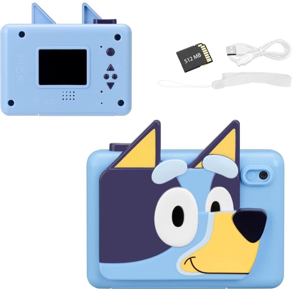 imageekids Bluey Kids Camera with SD Card Digital Camera for Kids with Video Recording Builtin Digital Stickers Bluey Toys Make Great Stocking Stuffers for Kids