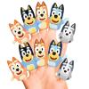 Bluey Bath Finger Puppets, 10 Pc – Party Favors, Educational, Bath Toys, Story Time, Beach Toys, Playtime, Stocking Stuffer(3 inches)