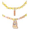 Bluey Bingo Bracelets for Girls 4-Piece Set Official License, Beaded Stretch Bracelets and Bingo Charms(Pink and Yellow)