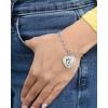 Bluey Bracelet for Girls with Heeler Family Heart Charm Official License, 7″+1″ Heart Bracelet with Clear Crystals