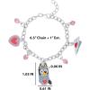Bluey Charm Bracelet for Girls Official License, 6.5″+1″ Fashion Bracelet with Pink Bead and Heart Charms