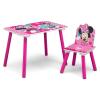 Delta Children – Bluey 4-Piece Toddler Room-in-a-Box Set – Includes Sleep and Play Toddler Bed, Table, 1 Chair and Fabric Toy Box, Blue(Minnie Mouse)