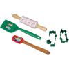 Handstand Kitchen Bluey Holiday Baking Set with Bluey and Bingo Cookie Cutters, Rolling Pin, Spatula and Flipper