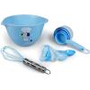 Handstand Kitchen Bluey My First Real Kitchen Tools Set with 1.5 Quart Mixing Bowl, Measuring Spoon Set, Measuring Cup Set and 8.5″ Whisk