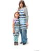 Handstand Kitchen Bluey and Bingo 100% Cotton Blue Stripe Print Patch Pocket Adult and Child Apron Set