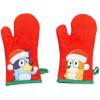 Handstand Kitchen Bluey and Bingo 100% Cotton Holiday Stripe Print Child’s Apron and Oven Mitt Pair Set