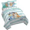 Jay Franco Bluey & Bingo 5 Piece Twin Size Bed Set – Includes Comforter & Sheet Set – Super Soft Kids Bedding Fade Resistant Microfiber (Official Bluey Product)(Multi – Bluey)