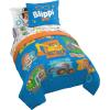 Jay Franco Bluey & Bingo 5 Piece Twin Size Bed Set – Includes Comforter & Sheet Set – Super Soft Kids Bedding Fade Resistant Microfiber (Official Bluey Product)(Blue – Blippi)