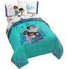Jay Franco Bluey & Bingo Twin Comforter Set – 5 Piece Bed Set Includes Sheet Set & Pillow Covers – Super Soft Clouds & Stars Kids Bedding(Teal – Encanto)