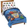 Jay Franco Bluey & Bingo Twin Comforter Set – 5 Piece Bed Set Includes Sheet Set & Pillow Covers – Super Soft Clouds & Stars Kids Bedding(Blue – Monster Jam)