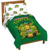 Jay Franco Bluey & Bingo Twin Comforter Set – 5 Piece Bed Set Includes Sheet Set & Pillow Covers – Super Soft Clouds & Stars Kids Bedding(Green – Tmnt)