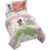 Jay Franco Bluey & Bingo Twin Comforter Set – 5 Piece Bed Set Includes Sheet Set & Pillow Covers – Super Soft Clouds & Stars Kids Bedding(Pink – Tiana)
