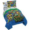 Jay Franco Bluey & Bingo Twin Comforter Set – 5 Piece Bed Set Includes Sheet Set & Pillow Covers – Super Soft Clouds & Stars Kids Bedding(Multi – Tmnt)