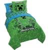 Jay Franco Kids Comforter Set Includes Sheets and Pillow Covers – Soft and Cozy Bed Set for Stylish Room Decor, Blue – Bluey & Bingo, 7 Piece Full(Green – Minecraft Creeper)