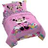Jay Franco Kids Comforter Set Includes Sheets and Pillow Covers – Soft and Cozy Bed Set for Stylish Room Decor, Blue – Bluey & Bingo, 7 Piece Full(Pink – Minnie Mouse 02)