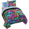 Jay Franco Kids Comforter Set Includes Sheets and Pillow Covers – Soft and Cozy Bed Set for Stylish Room Decor, Pink – Bluey 7 Piece Queen Size Bedding(Black – Cars)