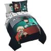 Jay Franco Kids Comforter Set Includes Sheets and Pillow Covers – Soft and Cozy Bed Set for Stylish Room Decor, Pink – Bluey 7 Piece Queen Size Bedding(Black – My Hero Academia)