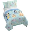 Jay Franco Kids Comforter Set Includes Sheets and Pillow Covers – Soft and Cozy Bed Set for Stylish Room Decor, Pink – Bluey 7 Piece Queen Size Bedding(Blue – Bluey)