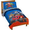 Jay Franco Kids Comforter Set Includes Sheets and Pillow Covers – Soft and Cozy Bed Set for Stylish Room Decor, Pink – Bluey 7 Piece Queen Size Bedding(Blue – Blaze & the Monster Machines)