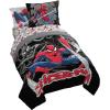 Jay Franco Kids Comforter Set Includes Sheets and Pillow Covers – Soft and Cozy Bed Set for Stylish Room Decor, Pink – Bluey 7 Piece Queen Size Bedding(Black – Spiderman)