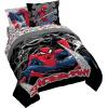 Jay Franco Kids Comforter Set Includes Sheets and Pillow Covers – Soft and Cozy Bed Set for Stylish Room Decor, Pink – Bluey 7 Piece Queen Size Bedding(Black – Spiderman)