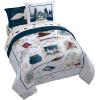 Jay Franco Kids Comforter Set Includes Sheets and Pillow Covers – Soft and Cozy Bed Set for Stylish Room Decor, Pink – Bluey 7 Piece Queen Size Bedding(Dark Grey – Harry Potter)