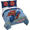 Jay Franco Kids Duvet Cover Set – 3 Piece Super Soft Bedding with Sham Pillowcase, Cover ONLY Comforter Not Included, Multi – Bluey, Queen(Blue – Spiderman)