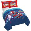 Jay Franco Kids Duvet Cover Set – 3 Piece Super Soft Bedding with Sham Pillowcase, Cover ONLY Comforter Not Included, Multi – Bluey, Queen(Blue – Spidey & Friends)